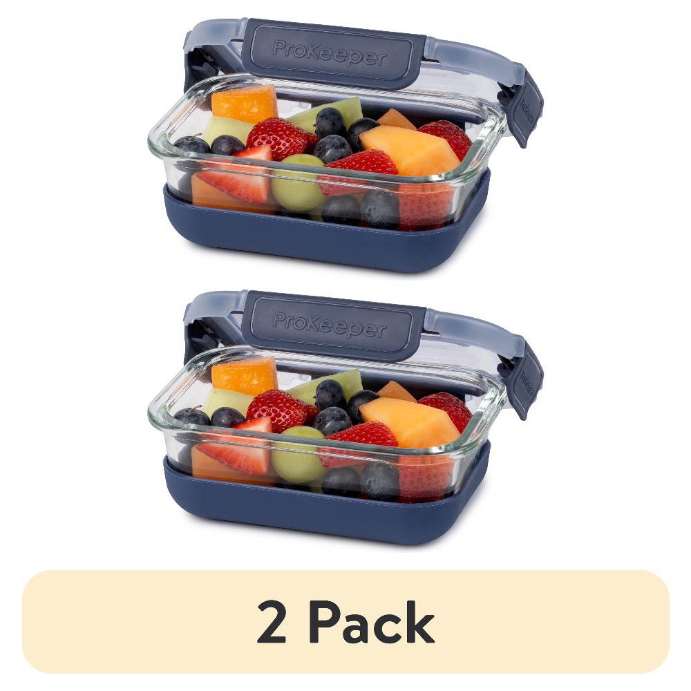 Meal Prep Container - Confezione da 2 contenitori in vetro
