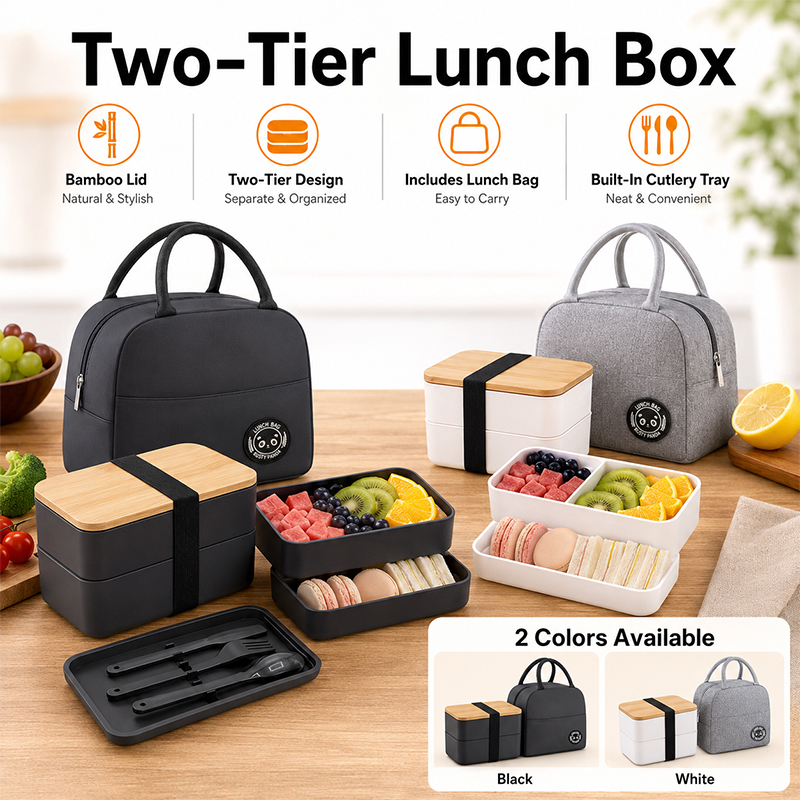 Meal Prep Japanese Food - Contenitore per Pranzo Giapponese a Doppio
