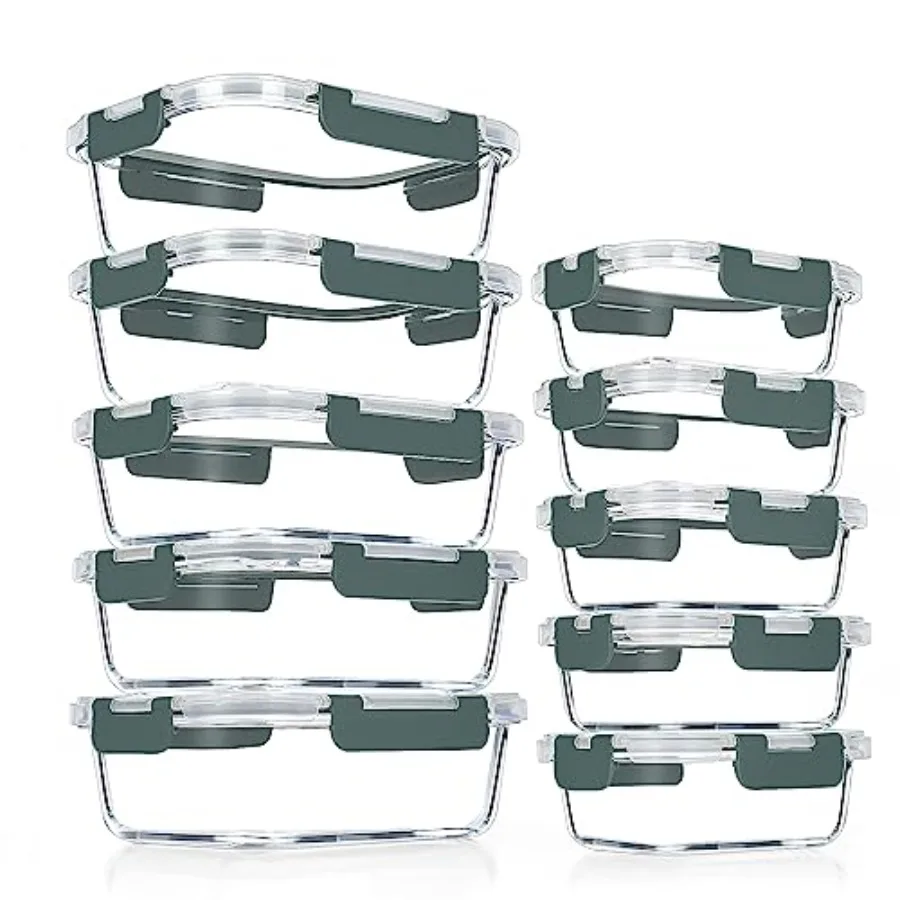 Meal Prep Container - Set di 10 Contenitori in Vetro
