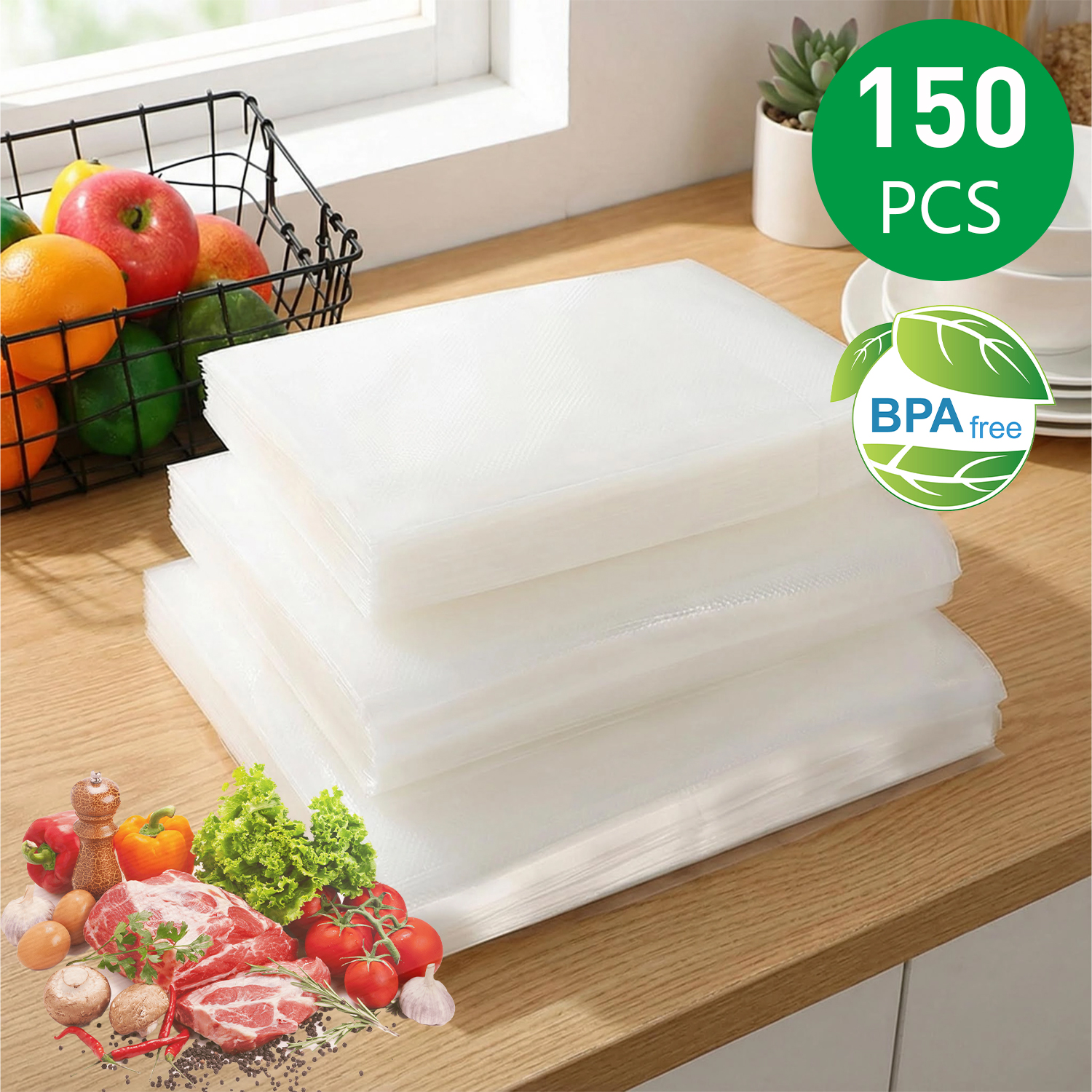 Meal Prep Co - Sacchetti sottovuoto per alimenti, 150 pezzi