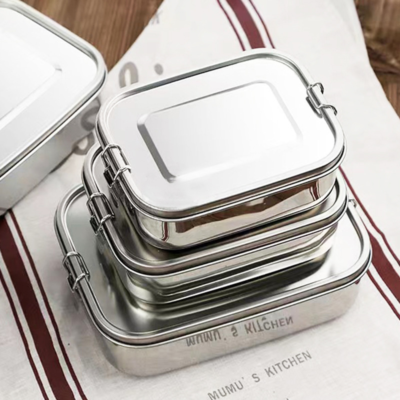 Meal Prep Box - Lunch Box quadrato in acciaio inossidabile