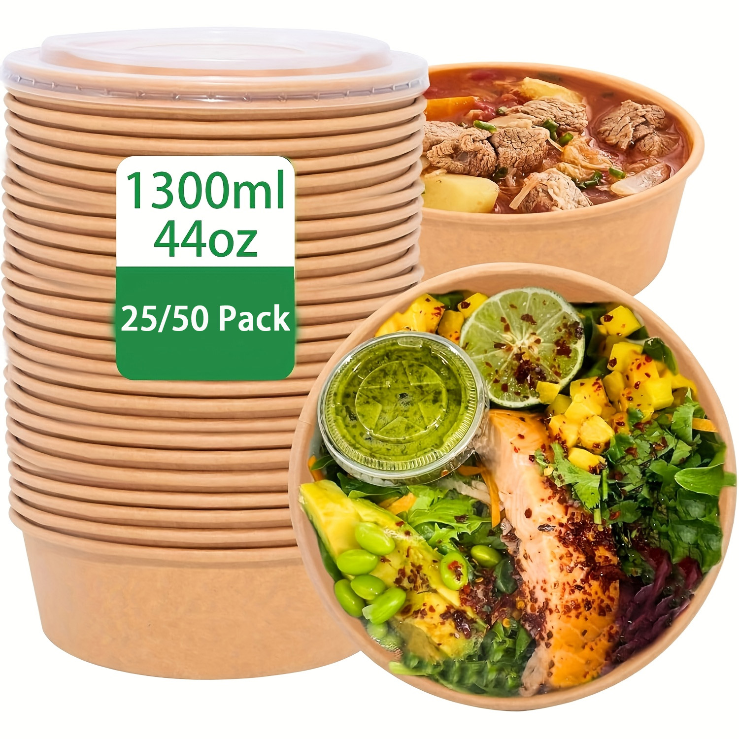 Meal Prep Soup - Ciotole di carta da 44 Oz/1300