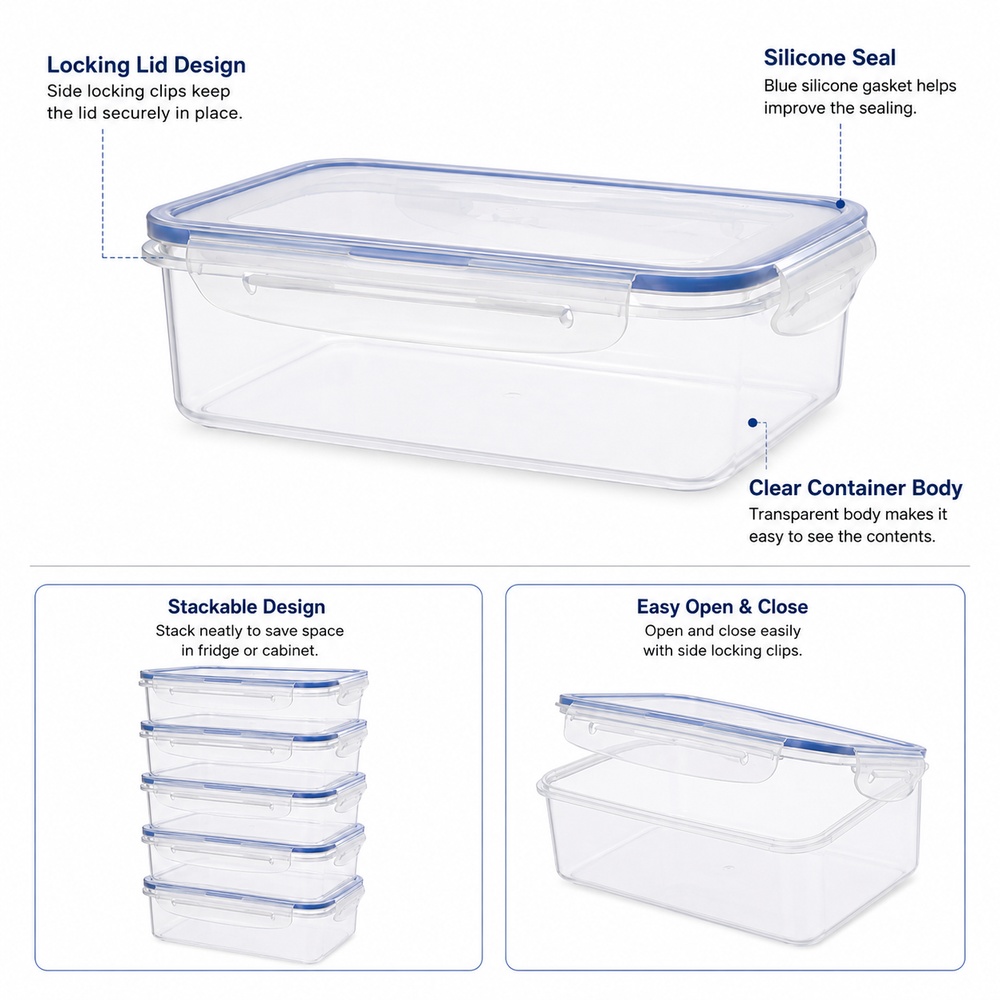 Set di 5 Contenitori in Plasti - Meal Prep Lunch recensione e prezzo