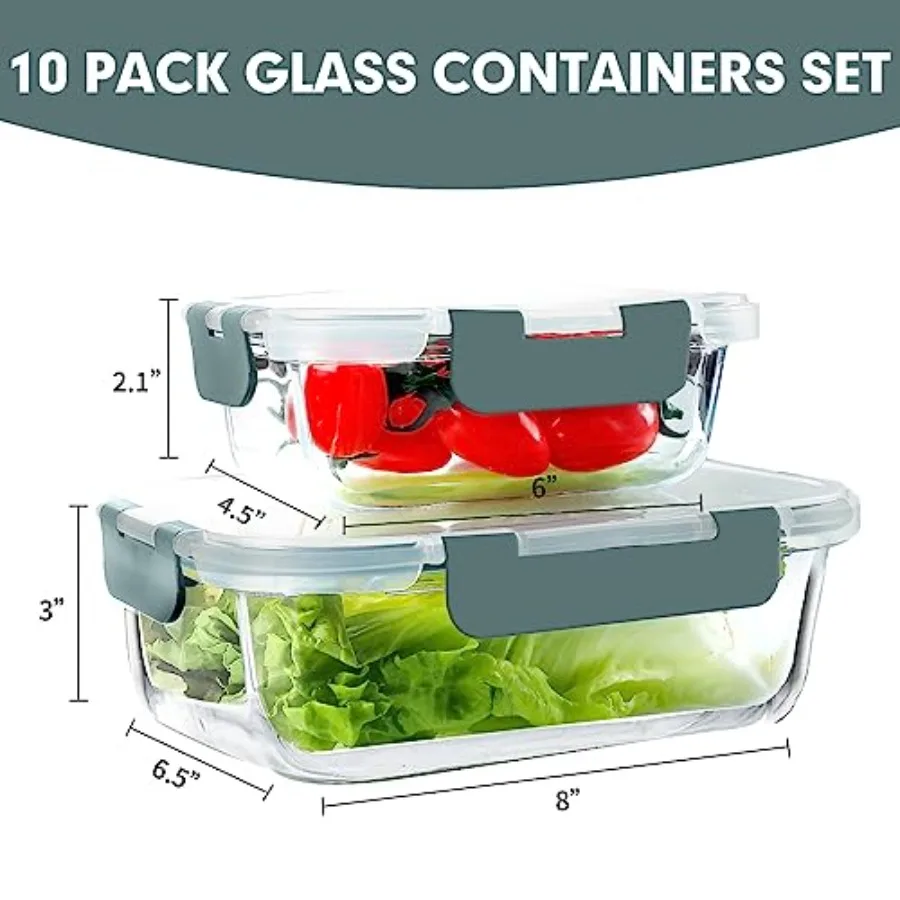 Set di 10 Contenitori in Vetro - Meal Prep Container recensione e prezzo