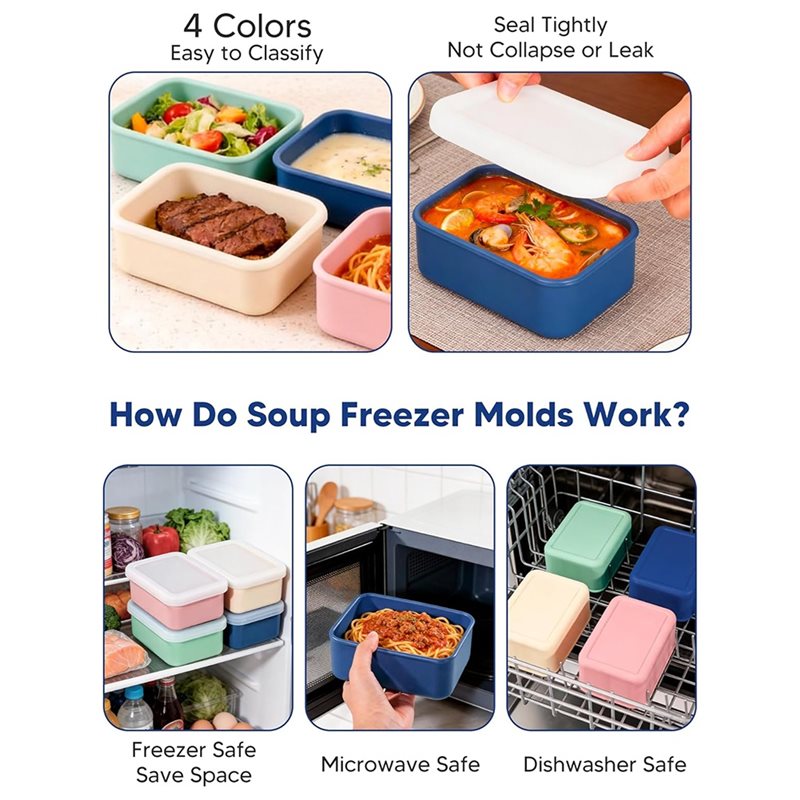 AB33-4-Pack Stampi in silicone - Meal Prep Container recensione e prezzo